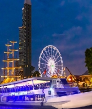 蔚藍VELA號-曼谷夜遊湄南河 Asiatique 河畔夜市碼頭