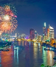 2027 新年煙火快艇巡遊 - 免費啤酒和小吃 | 越南快艇之旅