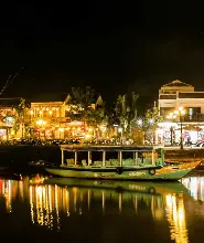從會安/峴港乘船遊覽夜市| 椰子籃船