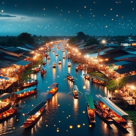 安帕瓦水上市場：白晝煙火氣，夜幕螢火夢