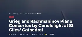 愛丁堡聖吉爾斯大教堂燭光音樂會：欣賞葛利格與拉赫曼尼諾夫鋼琴協奏曲