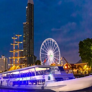 蔚藍VELA號-曼谷夜遊湄南河 Asiatique 河畔夜市碼頭