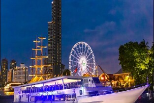 蔚藍VELA號-曼谷夜遊湄南河 Asiatique 河畔夜市碼頭